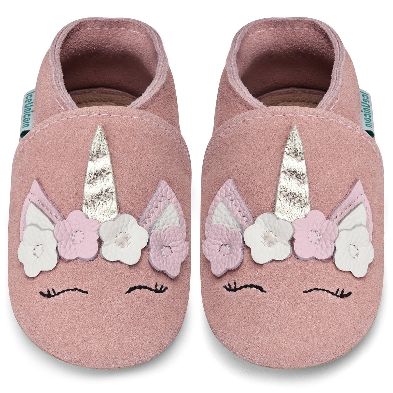 IceUnicorn Lauflernschuhe Baby Krabbelschuhe Lederschlappen Babys Jungen Mädchen Weicher Lederpuschen