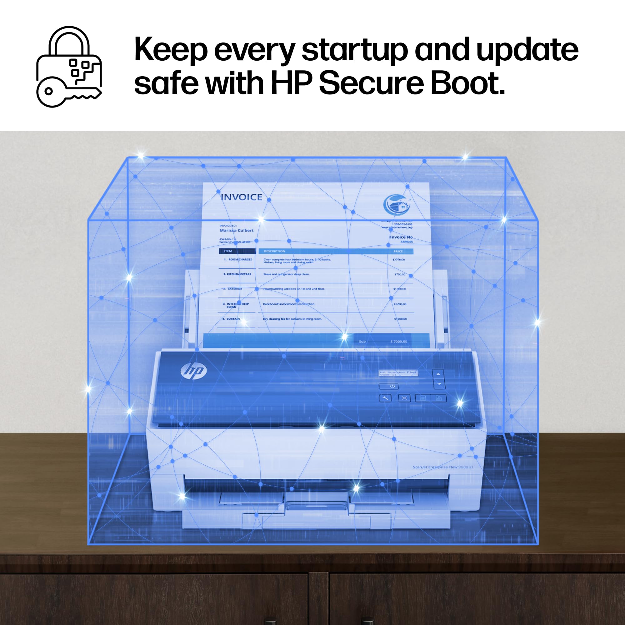 HP ScanJet Enterprise Flow 9000 s1 Scanner Rapide Double Face avec Chargeur Automatique de Documents, idéal pour Le Bureau (8Q4W0A)