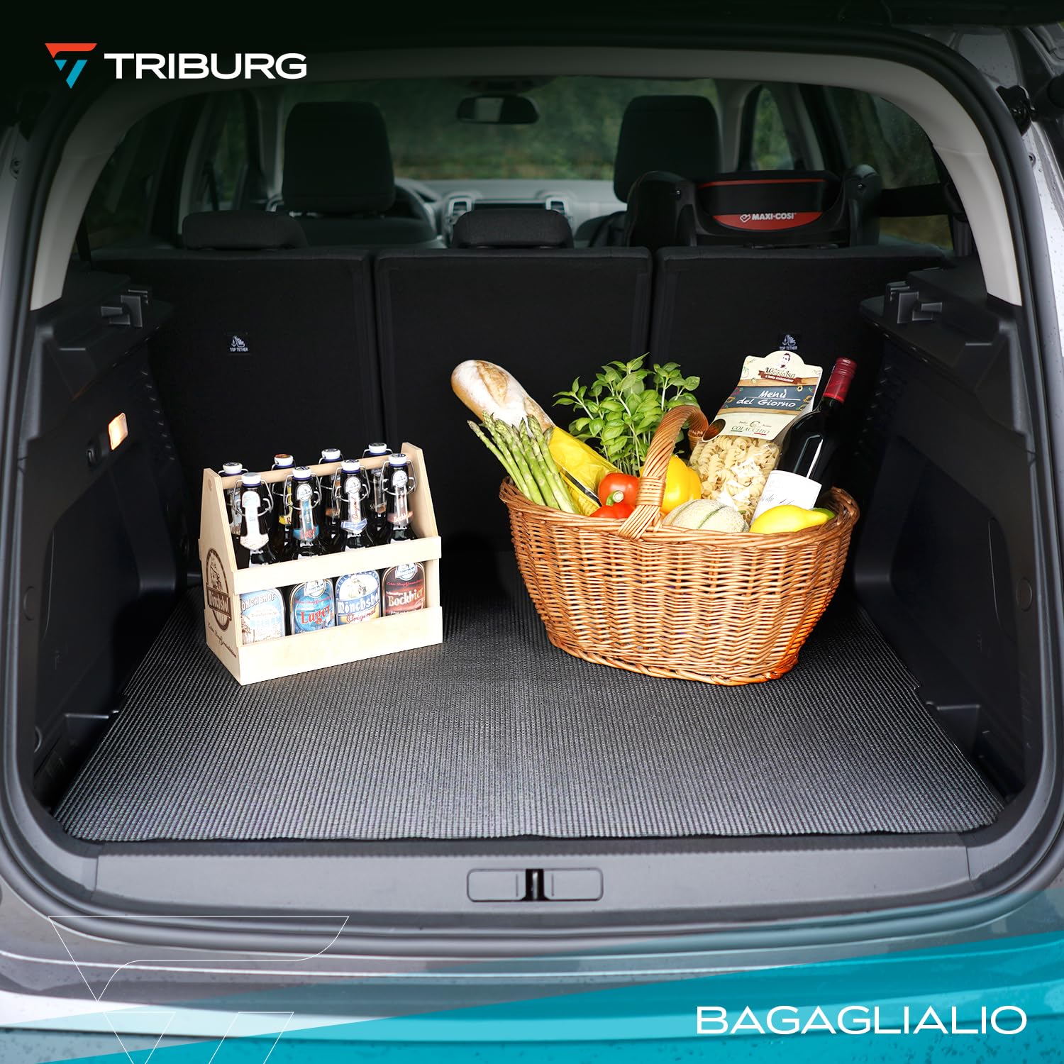 TRIBURG Tappetino universale antiscivolo 120x180 cm Può essere tagliato a misura e lavato - Tappetino per bagagliaio auto | Tappetino antiscivolo per moquette | Tappetino per cassetto