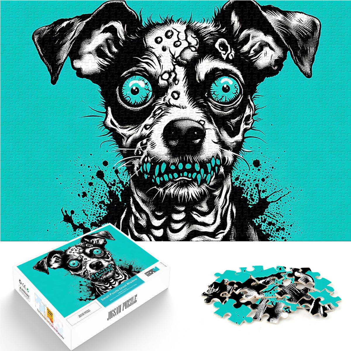 Puzzle for Adults 1000 Pieces Retro Zombie Dog Anspruchsvolles Spiel und Familienspaß einzigartiges Herausforderungsspiel52x38cm — image 1