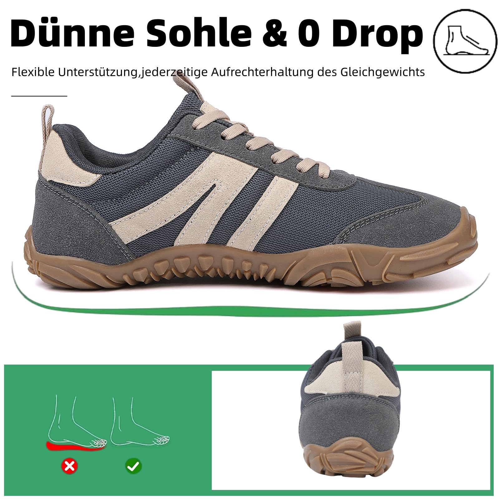 Buty na bose stopy, męskie i damskie, buty do biegania w terenie, na zewnątrz, zero upadków, szerokie palce, lekkie trampki do chodzenia, antypoślizgowe, buty trekkingowe, minimalistyczne buty do