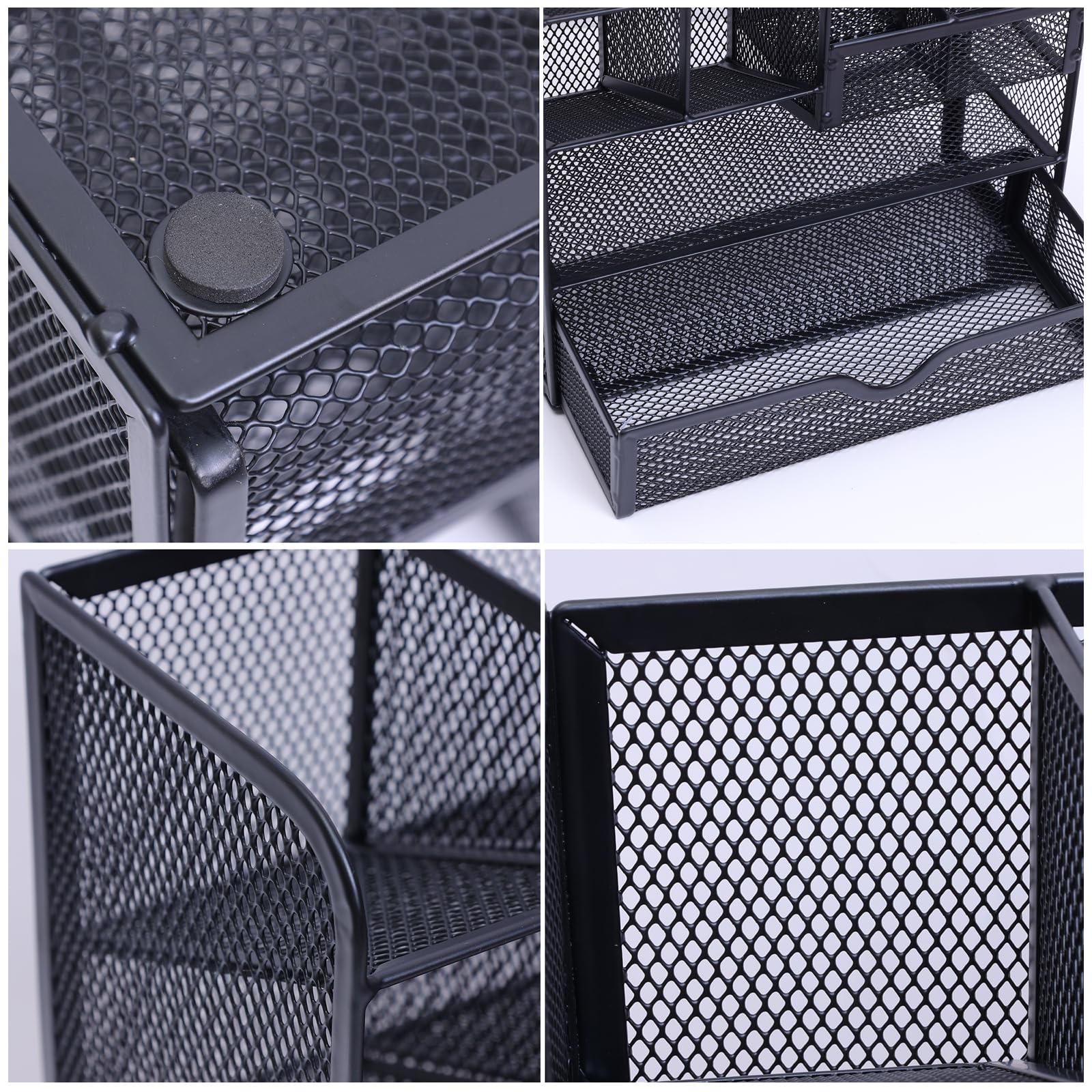 Vikmyer Mesh Pen Holder Organizer with Drawer - Image 3