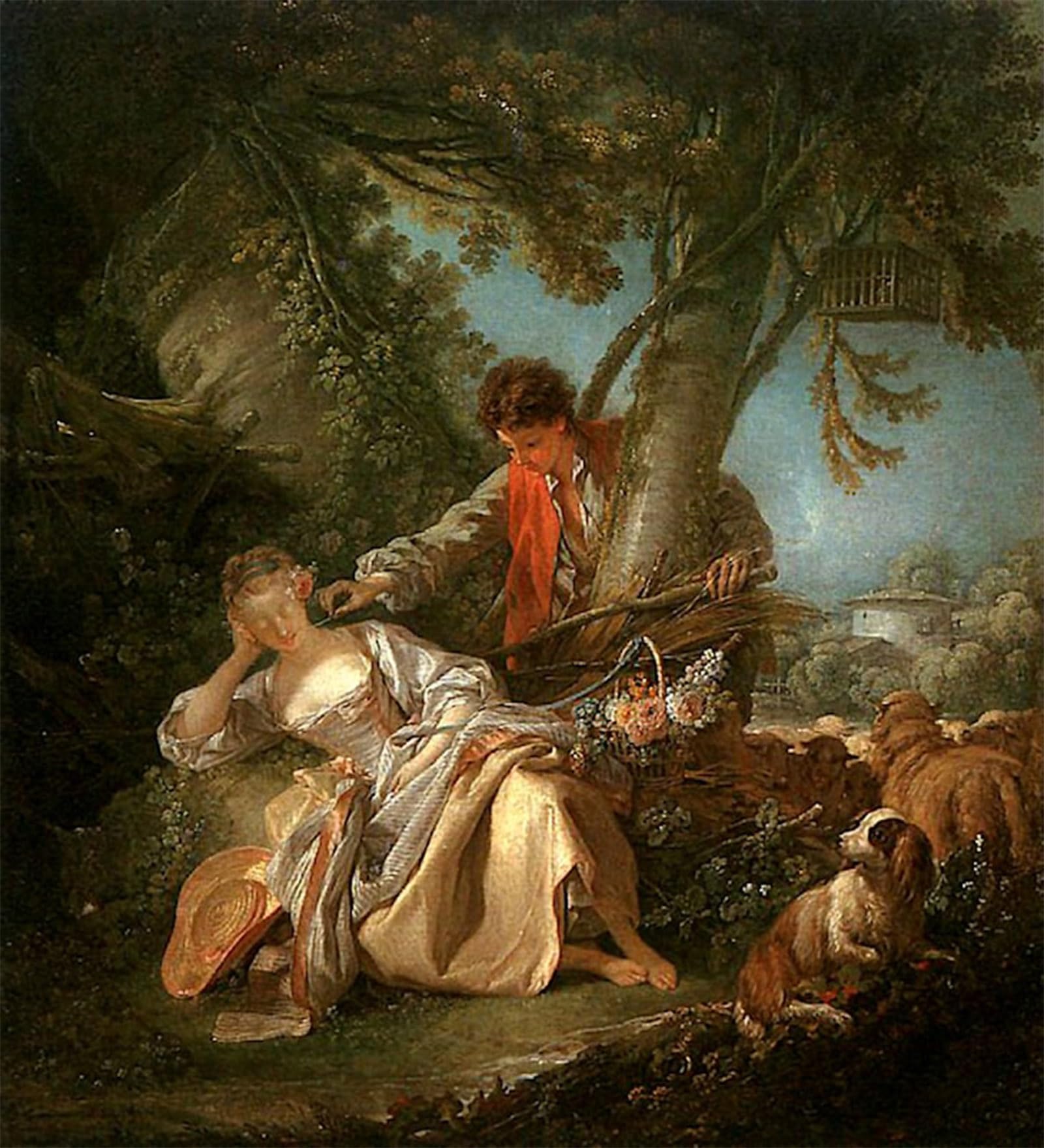 SERENDIPITP Vintage Picture Print on Canvas Wall Art Poster the Interrupted Sleep by Francois Boucher Artwork Print Poster for Wall Decor 60x90cm