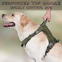 Vista 3 de Arnés táctico para perro, arnés para perros medianos sin tirones, con paneles Molle y bucle, chaleco militar con asa resistente para entrenamiento