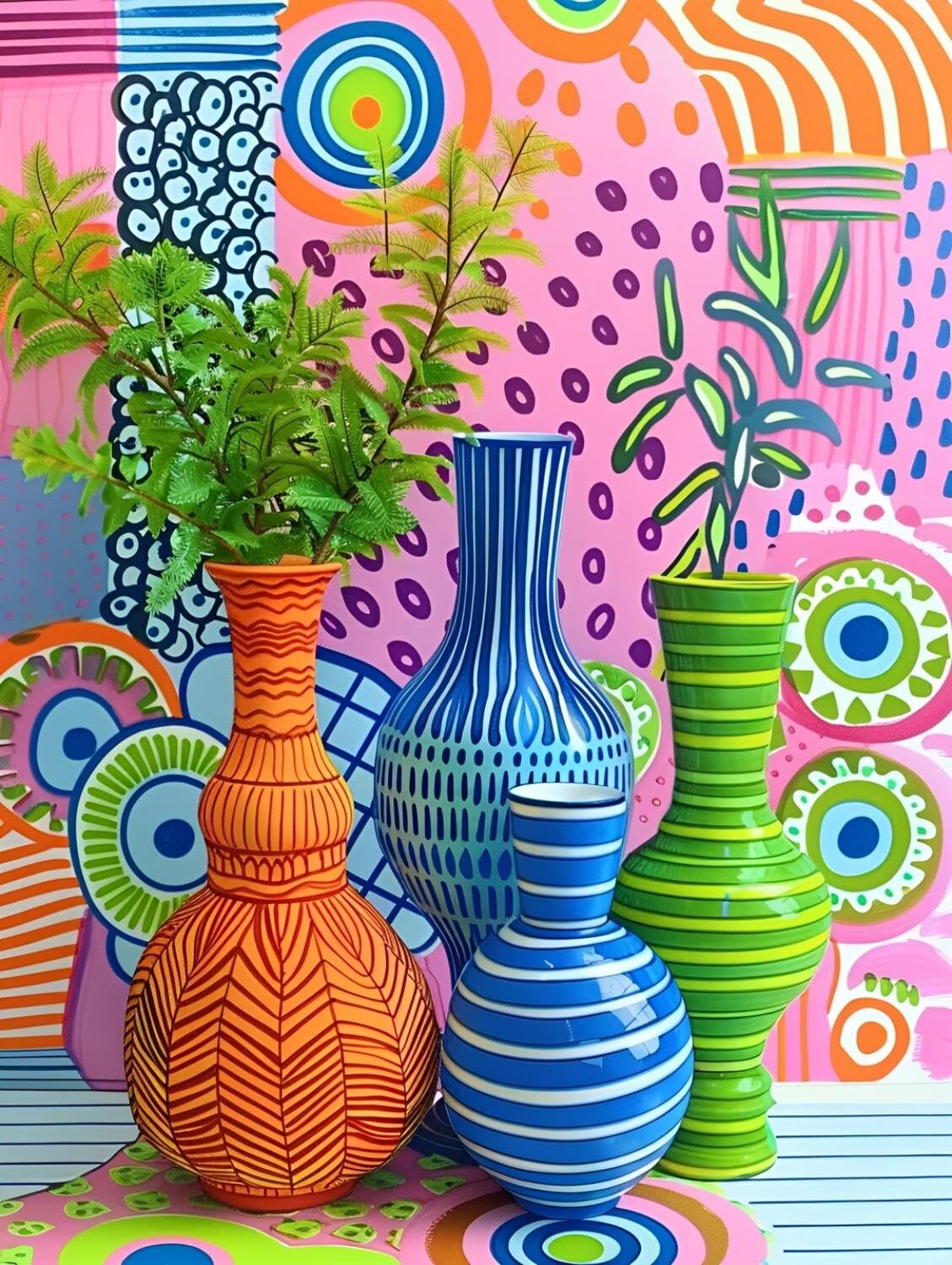 Rqwybcaxn Seed Bead Embroidery Kits Ethnic Style vase 40x50cm