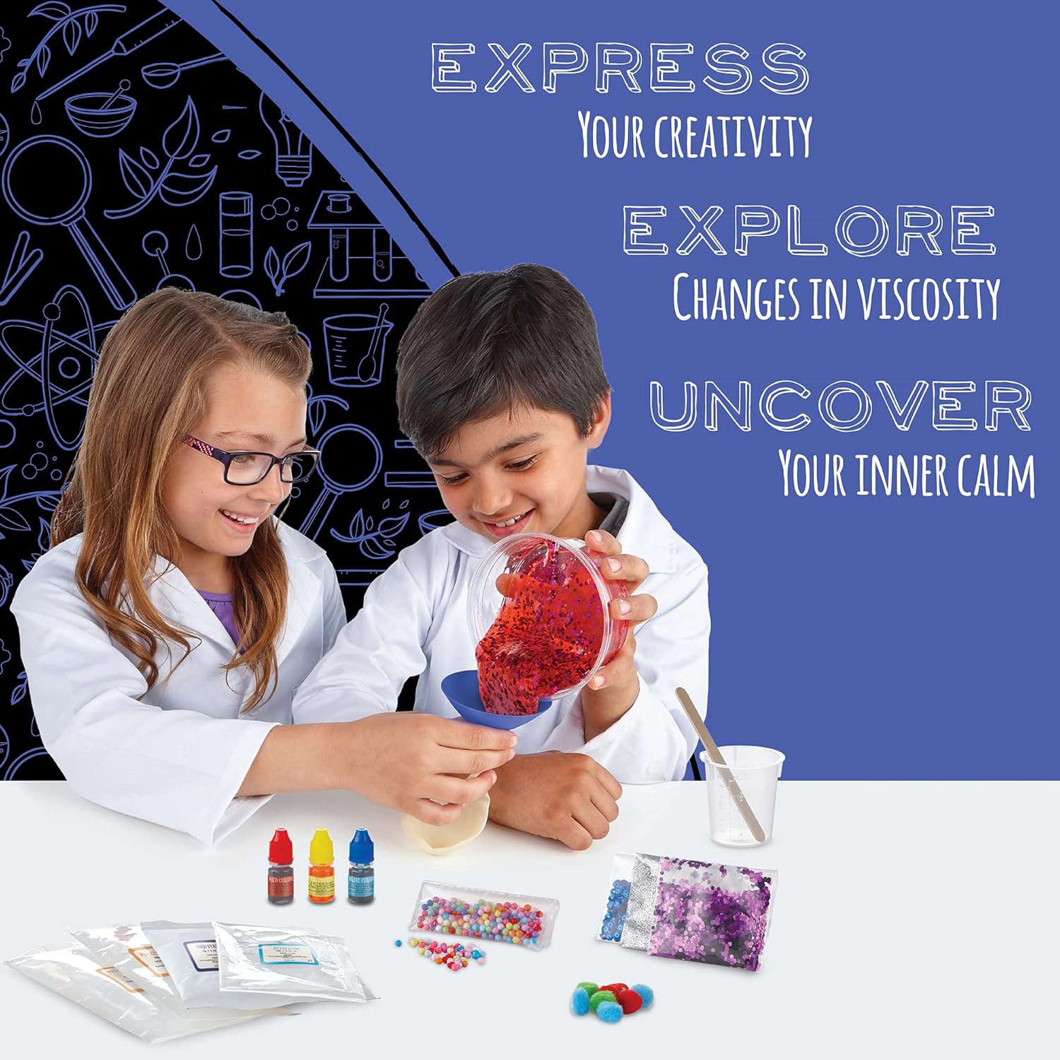 MindWare Science Academy Squishy Ball Lab Niños y adolescentes hacen 3 juguetes antiestrés con