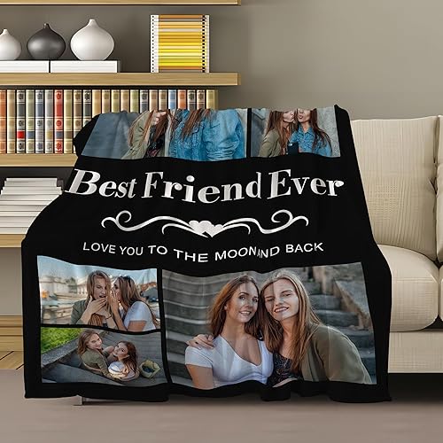 Miniatura 9 de Manta personalizada con fotos para hermanas, manta de collage personalizada para mejores amigos, idea de regalo de cumpleaños única