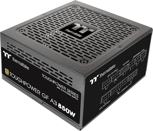 Thermaltake Toughpower GF A3 850W, True 450W 12VHPWR Connectors on PSU & NVIDIA RTX 40 Series, ATX 3.0/PCI-E 5.0, 80+ Gold, SLI/Crossfire Ready Power Supply, PS-TPD-0850FNFAGU-L, 10 Year Warranty