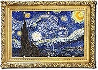 Vista 6 de Cubierta eléctrica acrílica decorativa de pintura de noche estrellada - Interruptor de luz triple