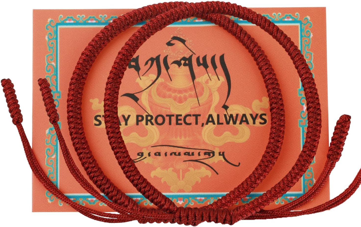 Authentic blessed Tibetan monks handmade Dorje Knot protection bracelet for women and men with a talisman