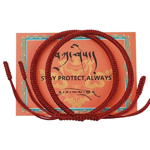 2ps Authentic blessed Tibetan monks handmade Dorje Knot protection bracelet for women and men with a talisman.Red string bracelet-mens bracelet