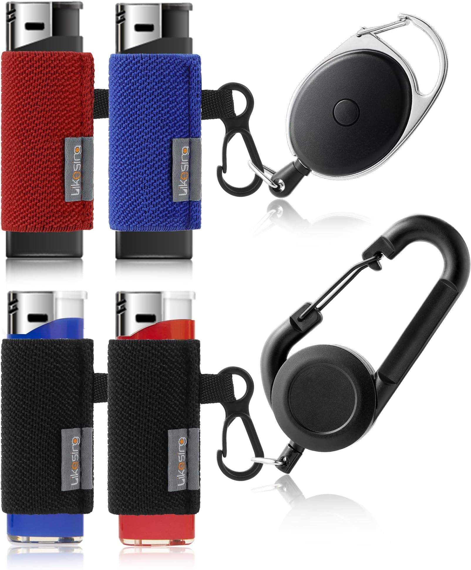 Likesing Lighter Leashes with Clip, Retractable Lighter Holder for Backpack Belt, Cool Lighters Leash Gift for Men Boys