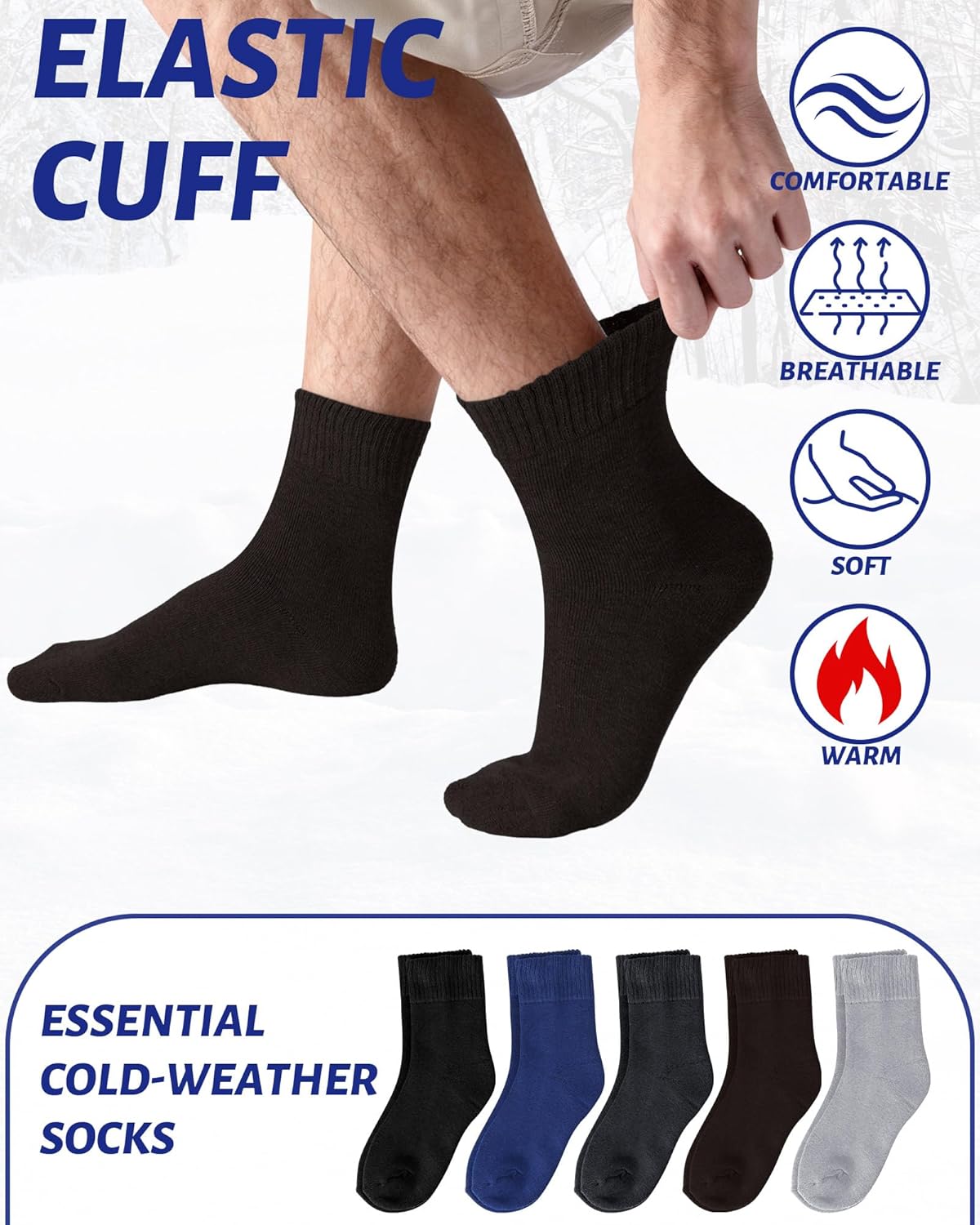 200 Pairs Thermal Homeless Socks Bulk for Men Warm Thick Winter Unisex One Size Socks for Cold Weather Accessory, Homeless Care Package and Donation Supplies - Image 5