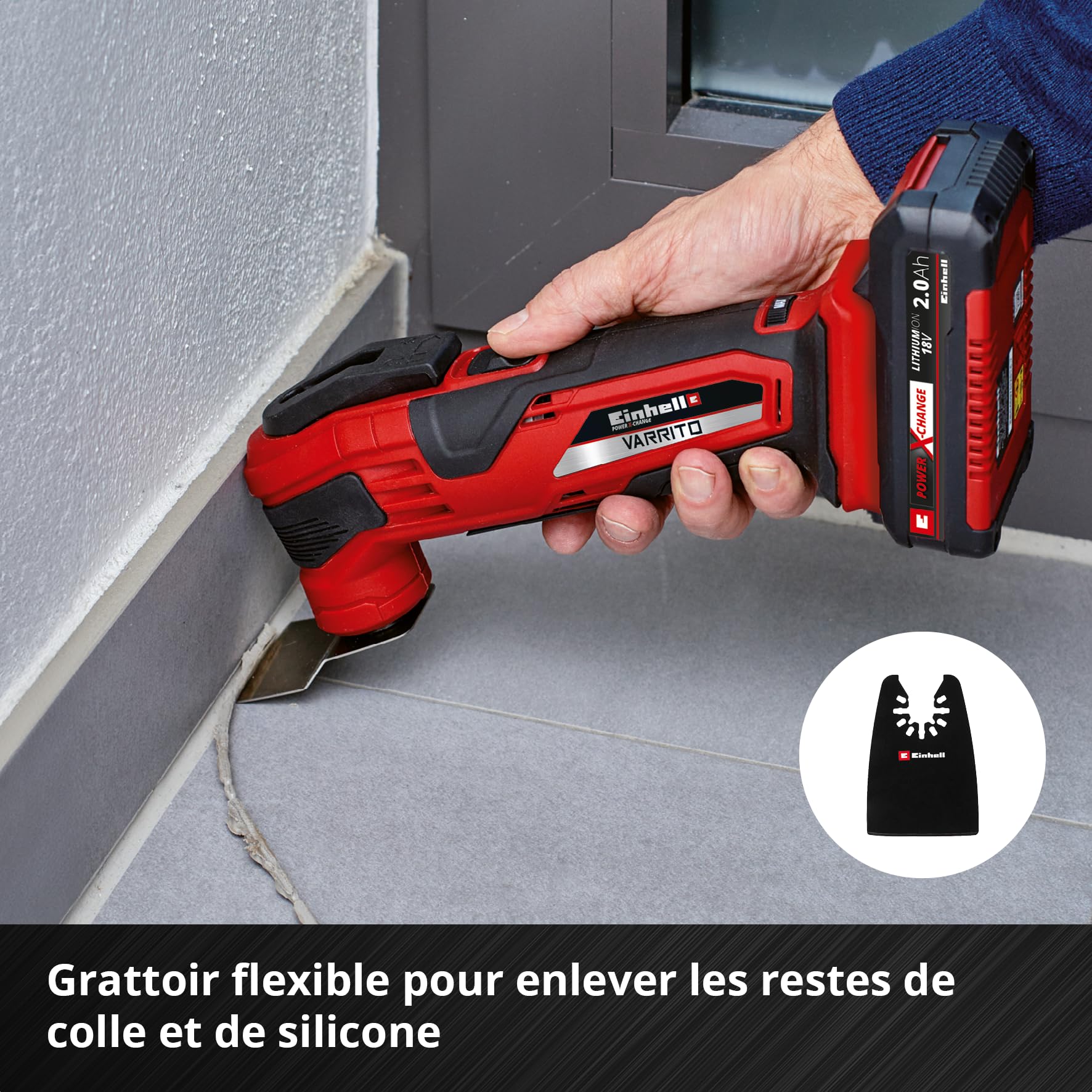 Original Einhell Kit d’outils multifonctions 6 pièces (lame de scie plongeante BIM, demi-circulaire HCS, plongeante CrV, demi-circulaire HM, râpe delta, grattoir flexible) | Lames de scie BiM / CrV / HCS / carbure | râpe Delta | grattoir flexible | foncti