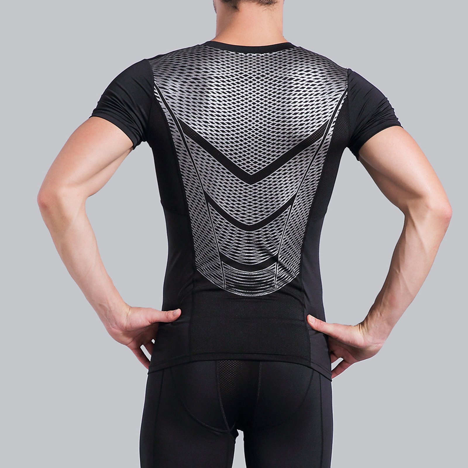 AMZSPORT Maglia a Manica Corta Compression da Uomo Sport Palestra