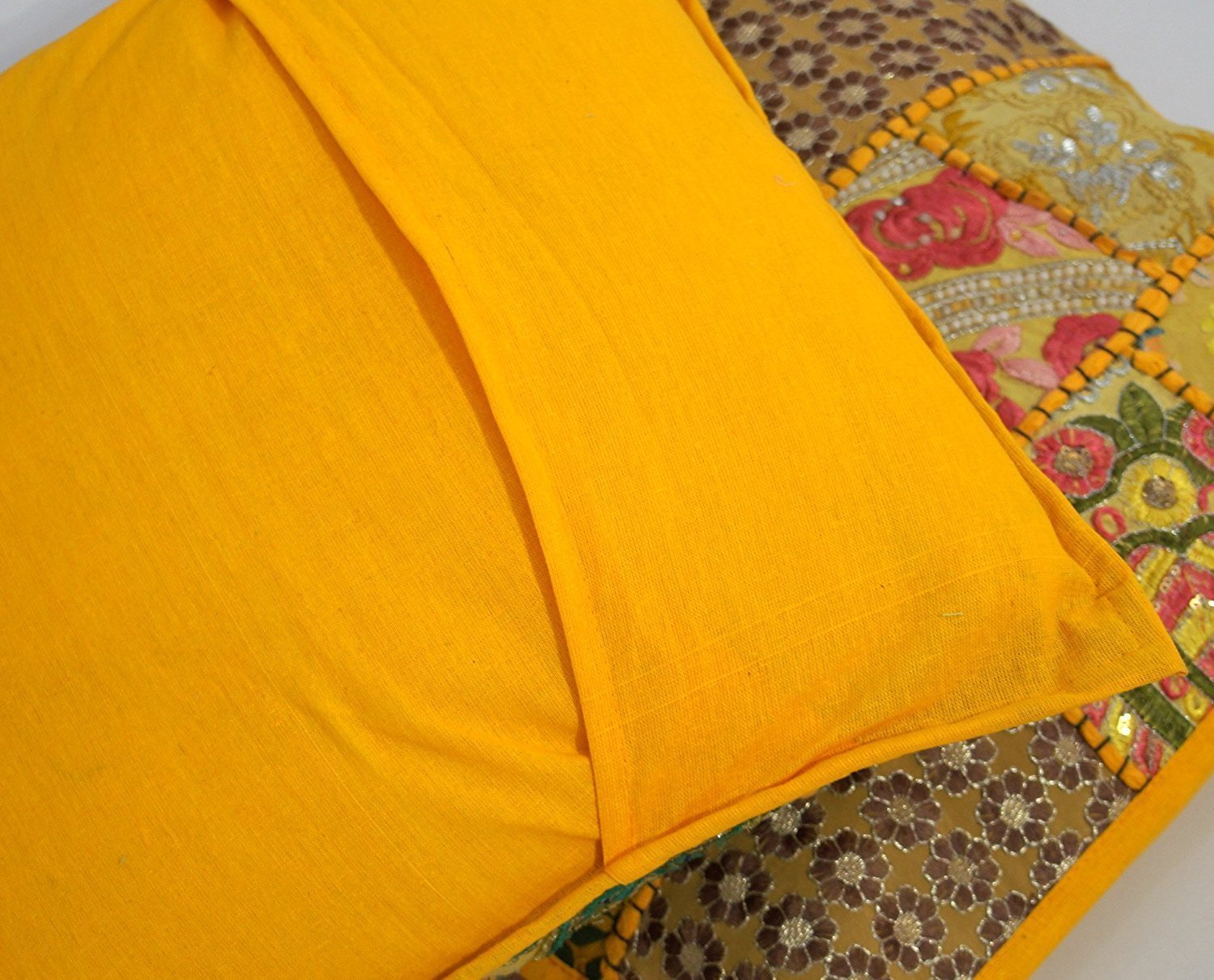 Amazon.co.jp: インド刺繍パッチワークハンドメイドコットンクッション