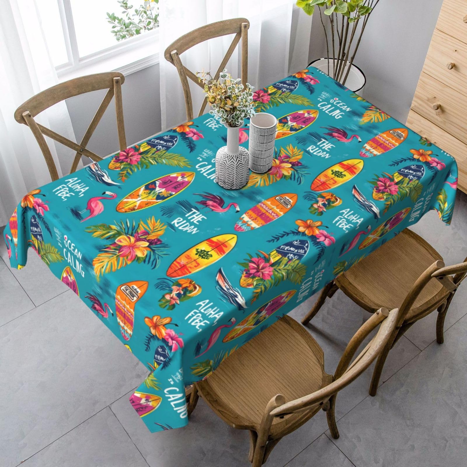 Nappe hawaïenne anti tache fini les tables sales au restaurant housse 137x183