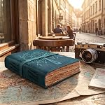 LEATHER VILLAGE Tree of Life Leather Bound Vintage Journal for Men & Women - Book of Shadows - 6 X 4 inches - Antique Deckle Edge Handmade Watercolor Paper – Turquoise