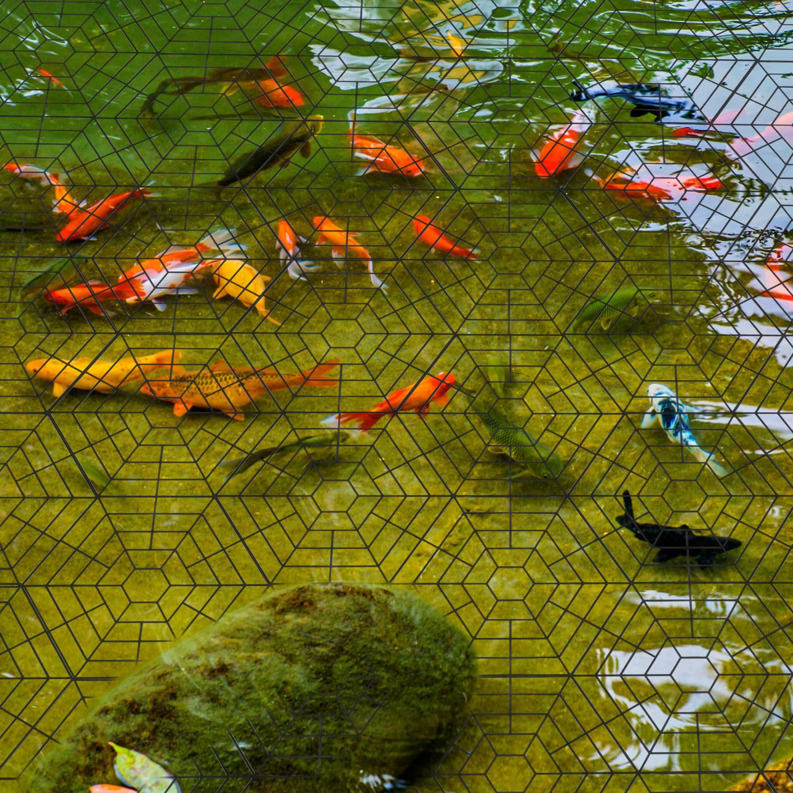 Pond Protection Grid Floating Pond Protector 20-40x Fish Guard Pond Floating Grid Plastic ...