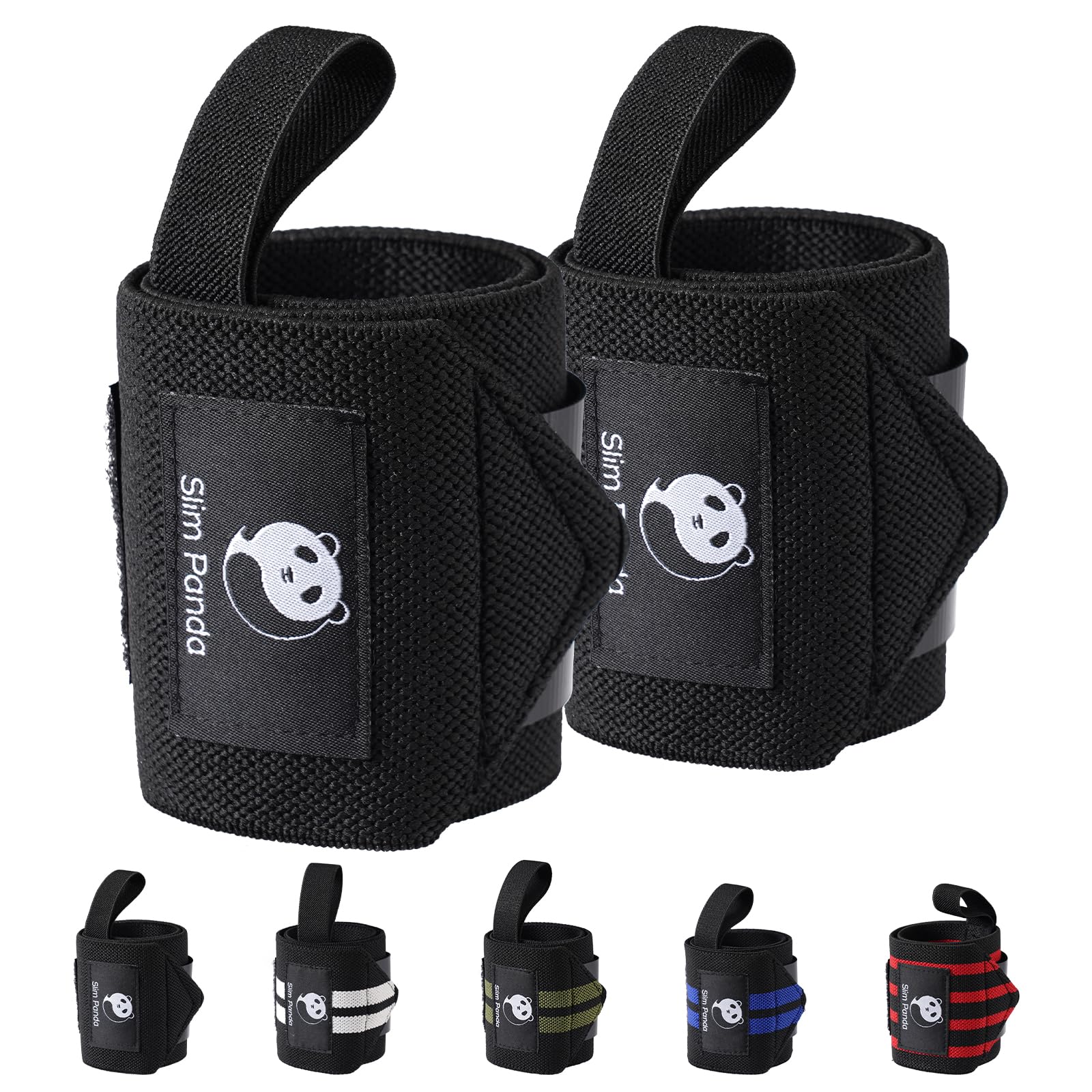 Fitgriff® Wrist Wraps Gym (45cm) - Polsbanden Fitness voor Gewichtheffen/ Weightlifting, Bodybuilding - Krachttraining Polswraps (Zwart/Rood