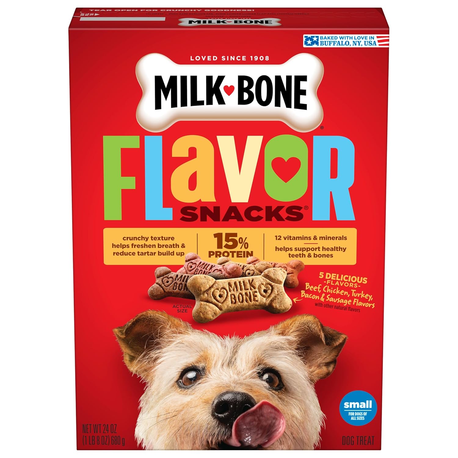 Milk-Bone Flavor Snacks Dog Treats Small Biscuits 24 Ounce
