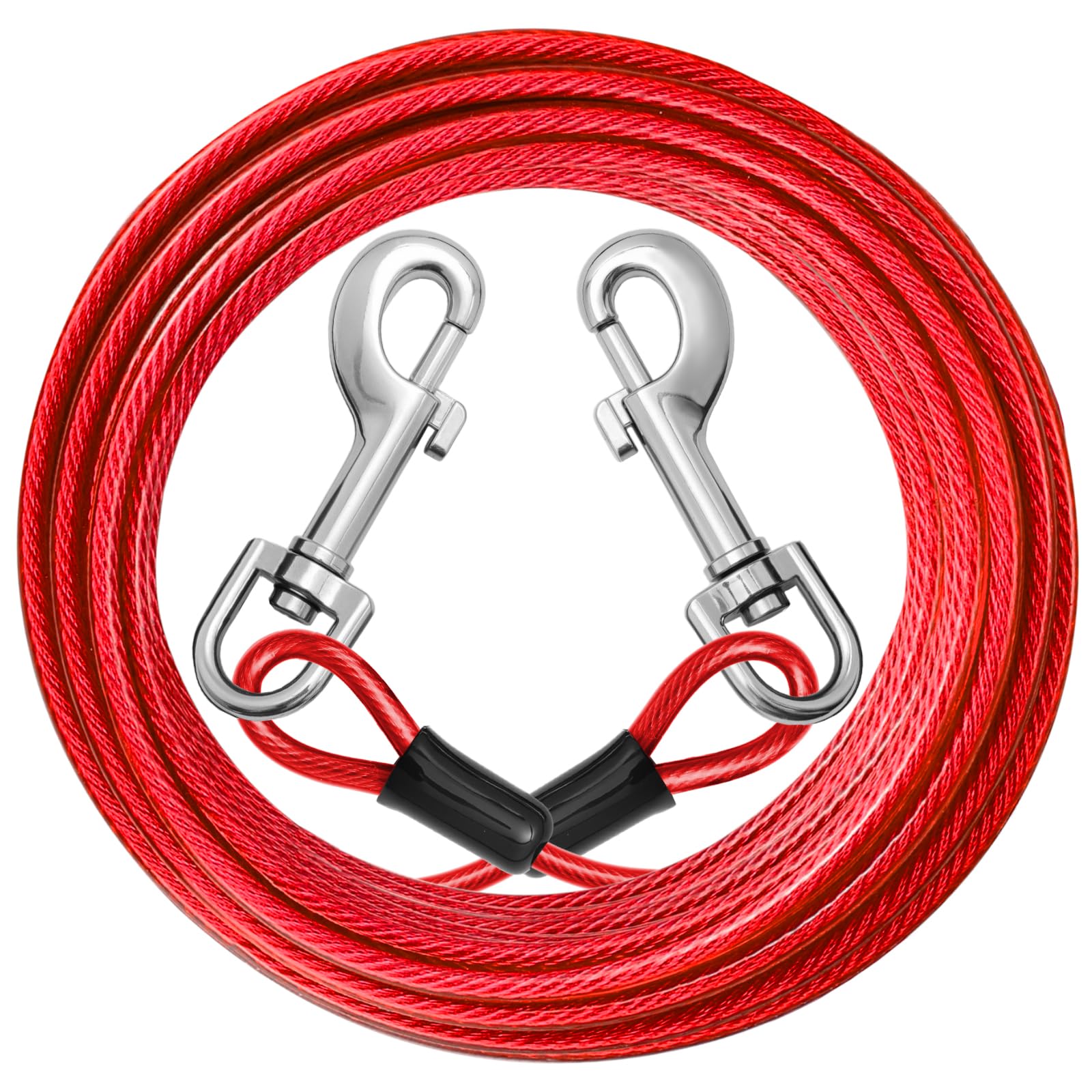 jenico Dog Tie Out Cable: 30ft Dog Leads for Yard Heavy Duty - Reflective Chain Leash for Outside Small Large Dogs Up to 125lbs Outdoor Runner Camping