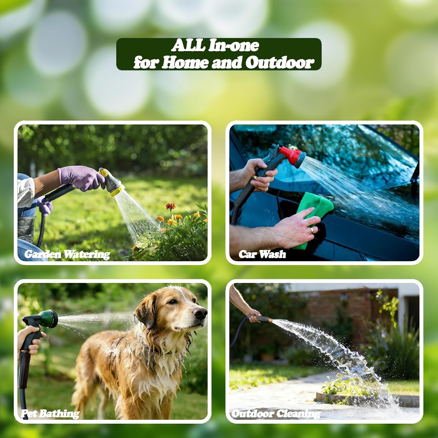 2026 Upgraded Non-Expanding Garden Hose 25FT, 3/4" GHT - Ultra Lightweight Flexible Water Hose, Kink-Free & Burst-Resistant up to 700PSI, All-Weather Hose for Yard, Car Wash & Commercial Use