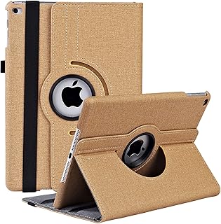 iPad Case Fit 2018/2017 iPad 9.7 6th/5th Generation - 360 Degree Rotating iPad Air 2 Case Cover with Auto Wake/Sleep Founction Compatible with Apple iPad 9.7 Inch (6th Gen, 5th Gen) - Denim Khaki