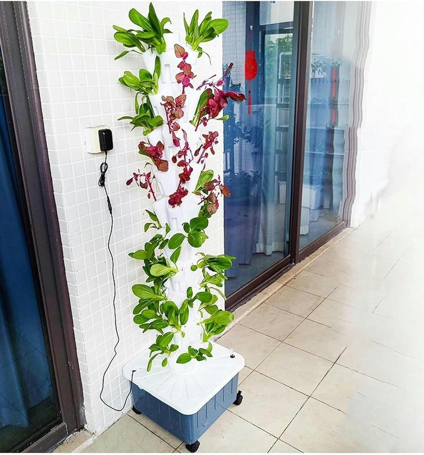 Hydroponics Growing System Tower Hydroponics Growing System Tower, 8/10/12 Layer, Outdoor Garden Windowsill for Planting Various Leafy Vegetables, Flowers,