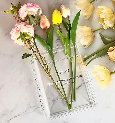 Miniatura 4 de Florero de libro para flores, jarrones de flores únicos, bonito jarrón acrílico, jarrones estéticos, regalos para mujeres, artículos esenciales de