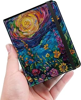 Mini Photo Album for 2x3 Pictures, Oil Painting Flower Garden Portable Pocket Size Album Holds 60 Photos for Instax Mini, HP Sprocket, Kodak Printomatic, Zink Films, Small Travel Memory Book