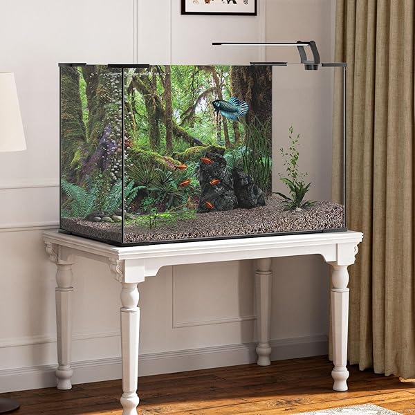 180x61cm Tropischer Wald Terrarium Hintergrund Grün Riesiger Baum Reptil Lebensraum Hintergrund Regenwald Aquarium Hintergrund Vinyl Hintergrund - 5