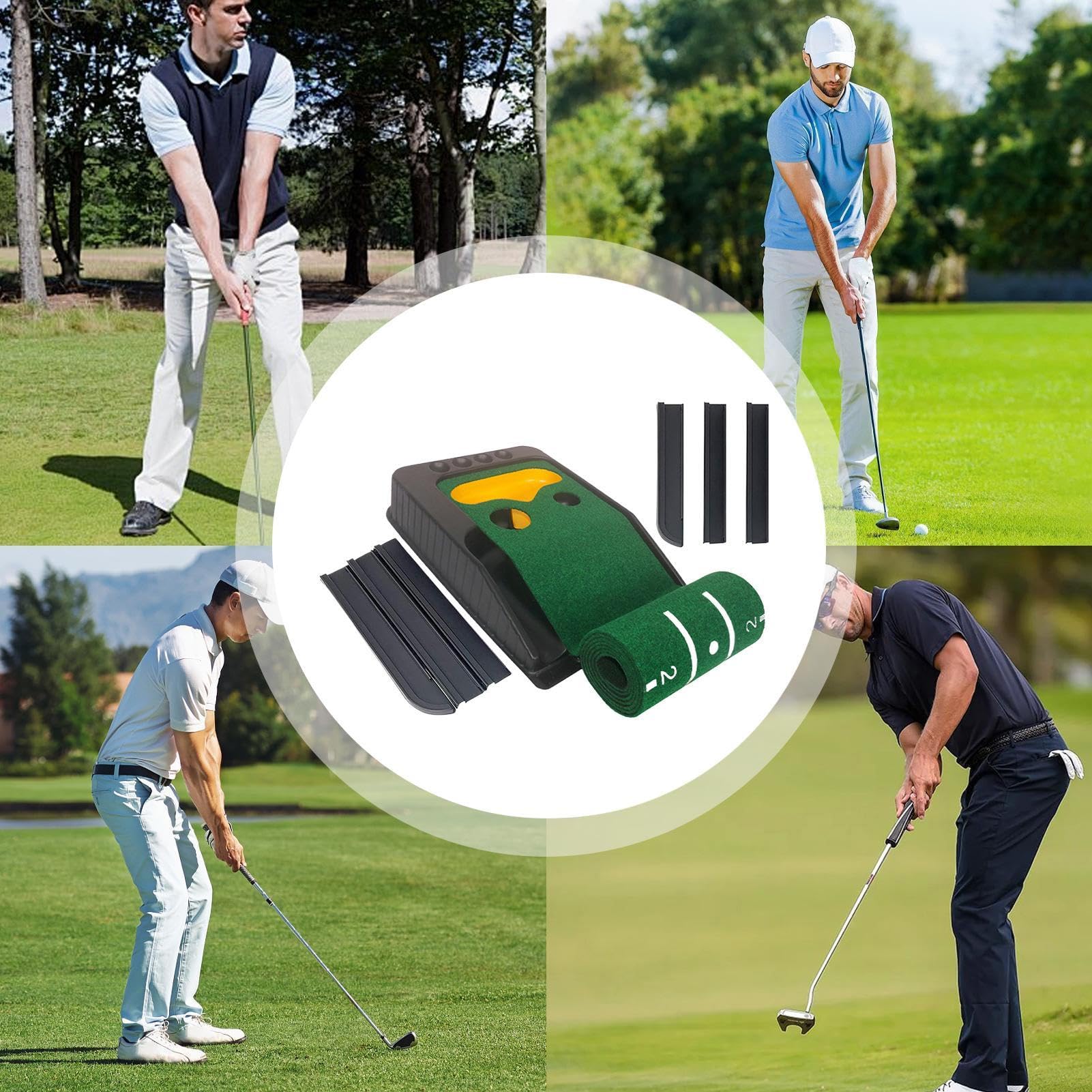 Golf Putting Mat Golf Übungspad in Grün zum Schlagen | Golfer-Trainingspad für Zuhause, Büro, Fitnessstudio, Garten, Rasen, Terrasse, Park
