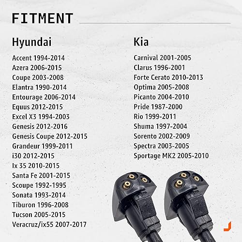Miniatura 2 de 2 boquillas para limpiaparabrisas delantero ClicknFit de repuesto, kit de chorro de pulverización de lavado para Accent 2003-2005, Elantra