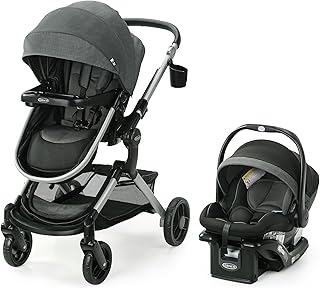 Graco Modes Nest Travel System, 3-in1 Modular Carseat Stroller Combo, Adjustable Slide2Me Infant Car Seat Carrier to Toddler Stroller, Includes the SnugRide DLX Infant Car Seat, Sullivan
