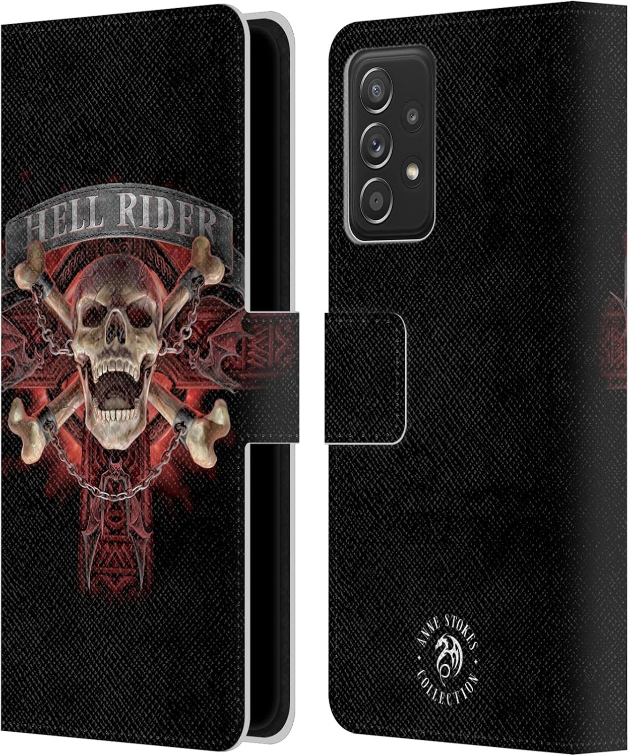 Head Case Designs Officially Licensed Anne Stokes Dragon Sticker Fire Tribal Leather Wallet Case Compatible with Galaxy A52 / A52s / 5G (2021)