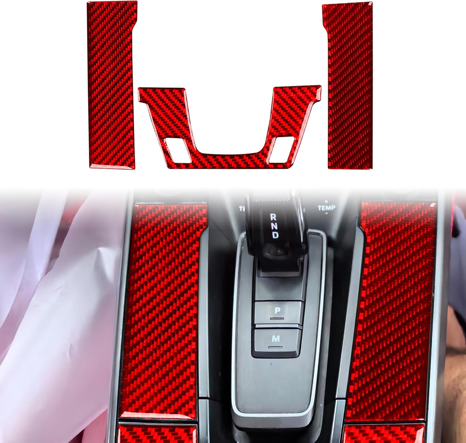 Carbon Fiber Frame Cover Trim Sticker Accessories Decoration Compatible with Porsche 992 2019-2025 (Red, Fuel Tank Gas Filler Lid Door Cap 36)