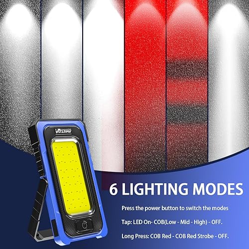 Vista 10 de WARSUN Luz de inundación solar LED recargable portátil magnética impermeable para acampar al aire libre, senderismo, reparación de automóviles