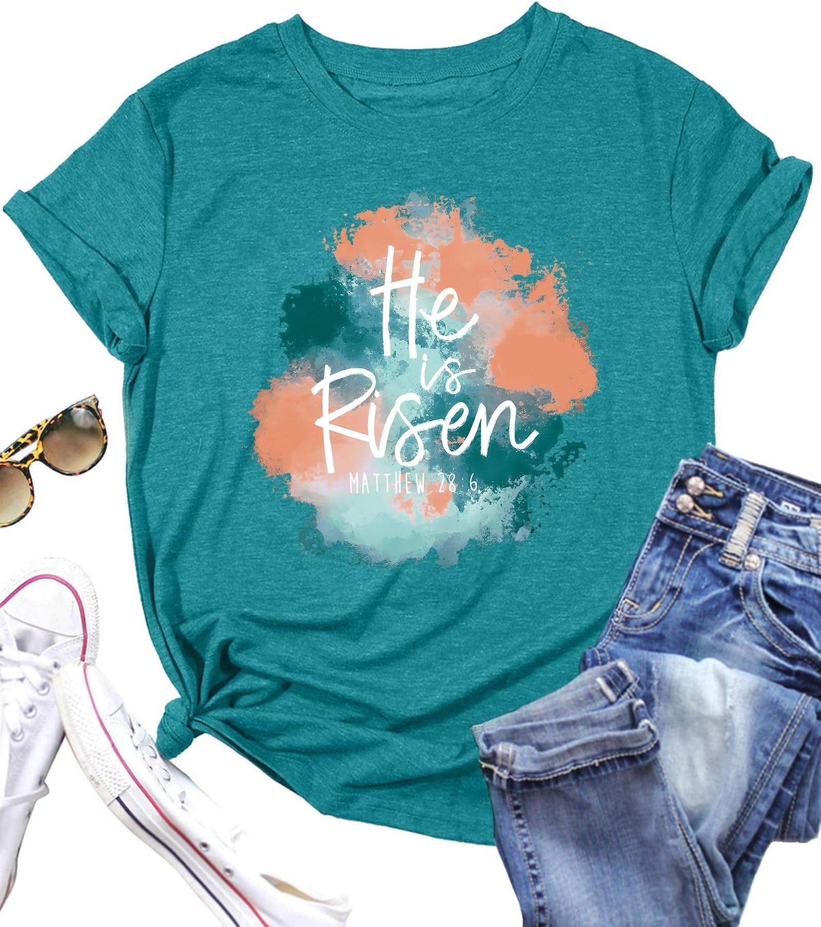 Women Happy Easter T Shirt Bunny Rabbit Graphic T-Shirt Funny Letter Printed Shirts Short Sleeve Tops