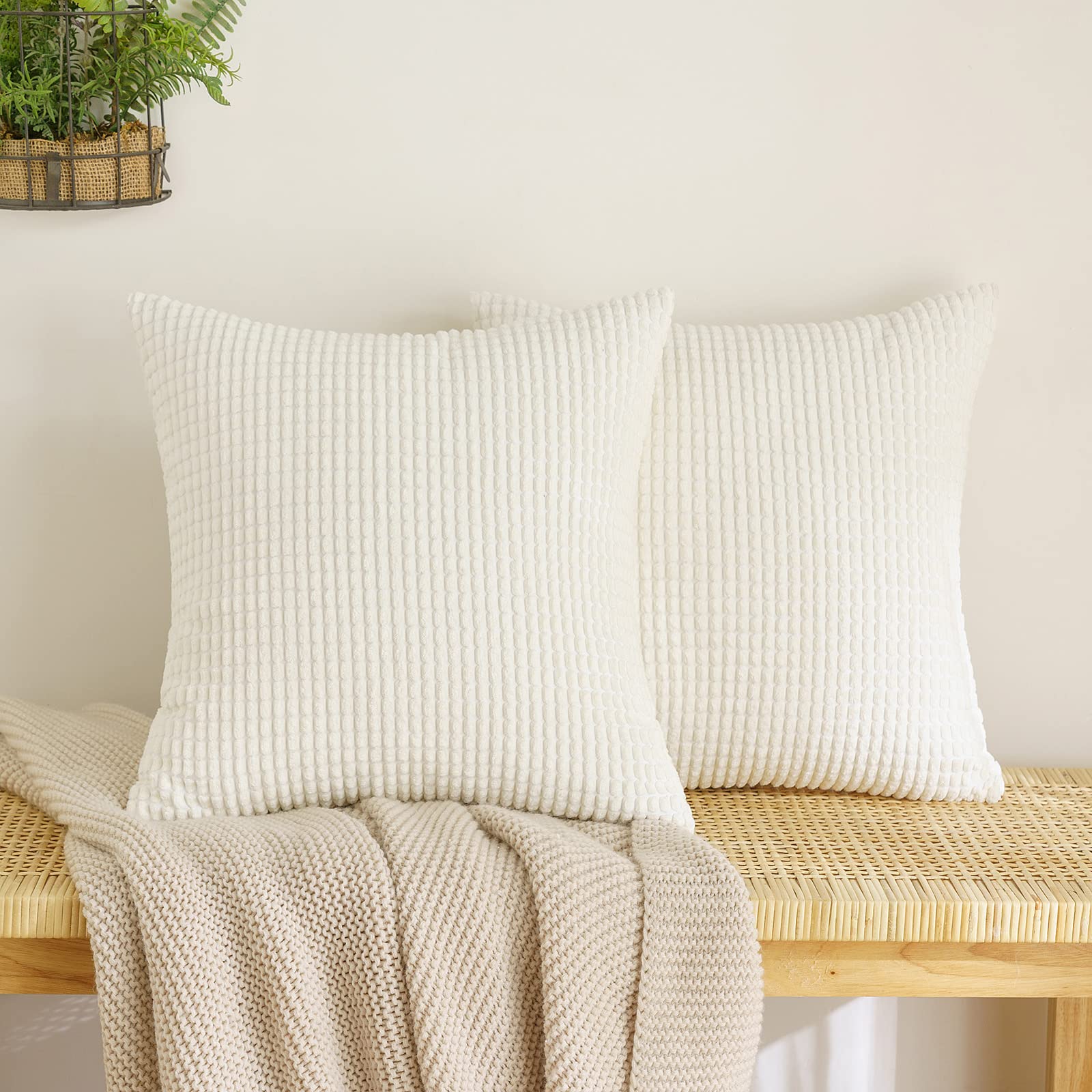 MIULEE Federe Cuscini Decorativi Divano Copricuscini Granula in Poliestere Federa Moderno Morbido Resistente Quadrato per Soggiorno Camera da Letto Casa Sedia 45x45 cm 4 Pezzi Serie Verde-brunastro