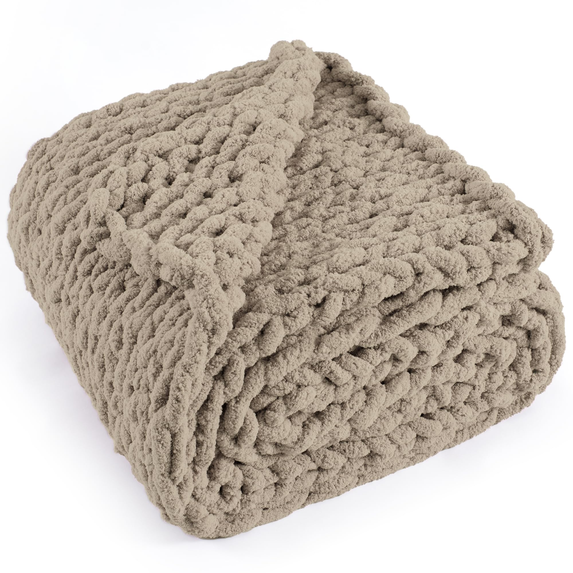 LONG CREATE Cable Knit Throw Blanket