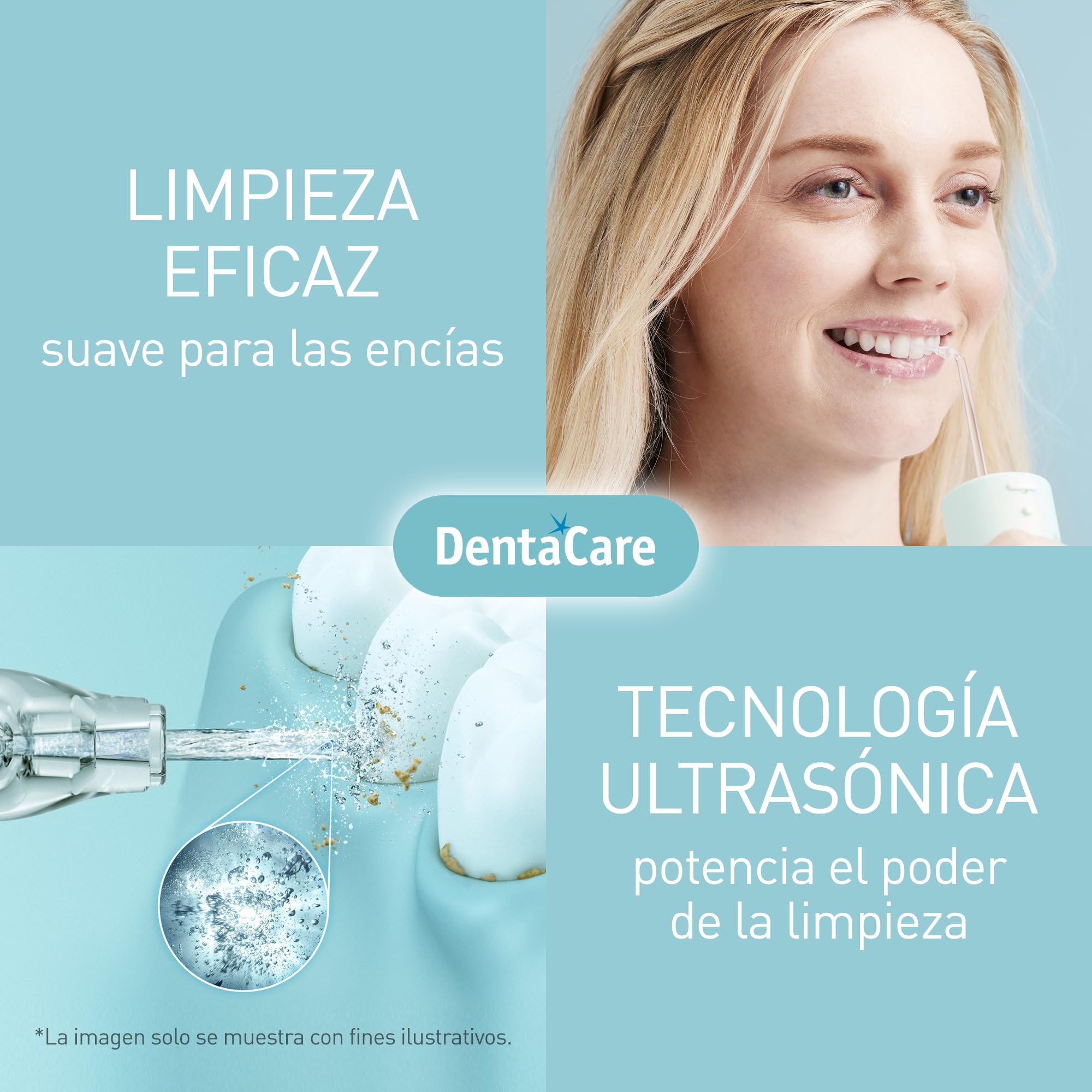 Panasonic EW-DJ4B, Ducha Bucal de Viaje, Recargable con Tecnología de Ultrasonidos, Depósito de Agua de 150 ml, Carga Rápida en 1 Hora