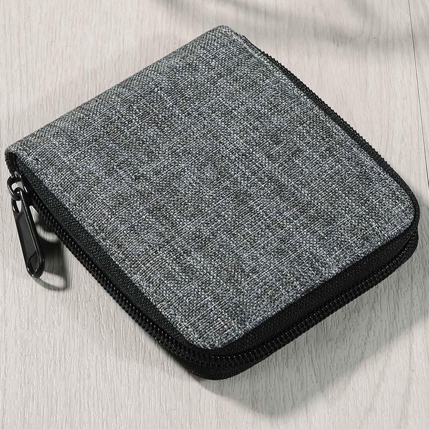 JEMINAL Zipper Short Wallet for Men: Boys & Girls Travel Bifold Fabric Canvas Wallet with Card Case - Women' Large Capacity Zip Wallet with Coin Purse Grey - Image 6