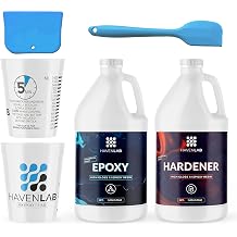Epoxy Resin, 1 Gallon Kit with Accessories- Clear | Silicone Spatula, Mixing Cup, Spreader, For DIY Crafts and Artworks, For Tabletops and Coatings