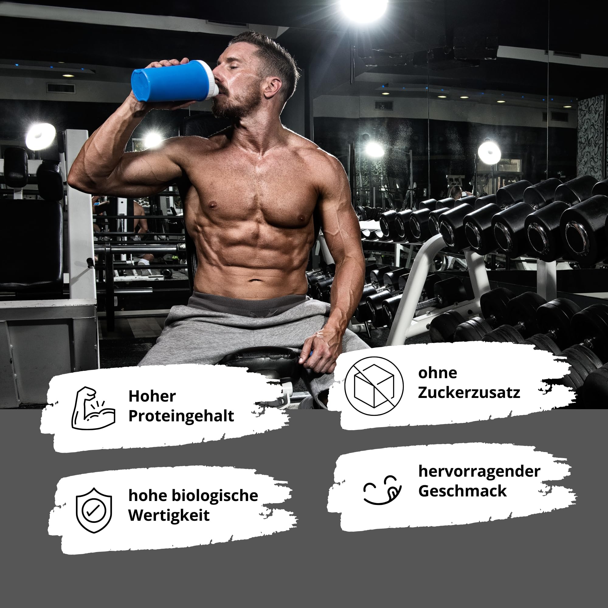 Alphatier Protein Pulver Lemon Cheesecake 1000 g - Proteinpulver mit 79% Eiweiß - Eiweißpulver Zitrone Käsekuchen - mit Sojaproteinisolat ohne Zucker