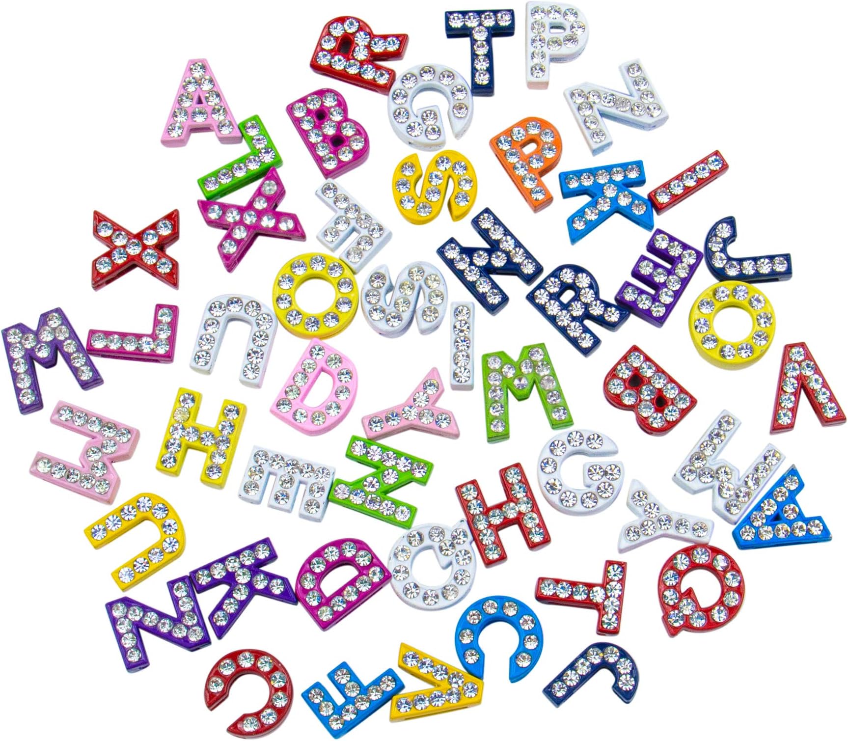 Amazon.com: 52Pcs Alloy Enamel Letter Shape Beads, Capital Alphabet 2 ...