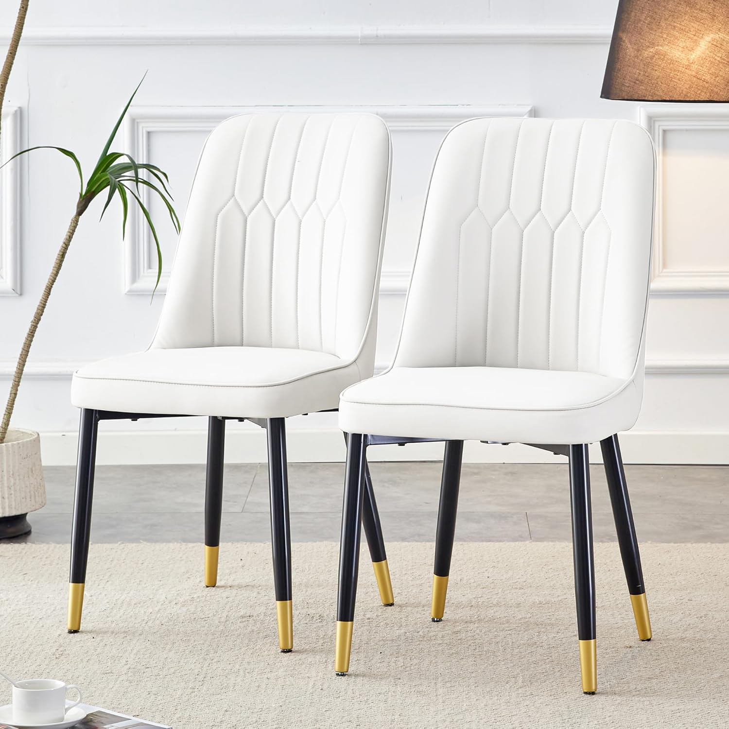 Amazon.com - LUSPAZ Modern Dining Chairs Set of 2, Faux Leather Dining ...