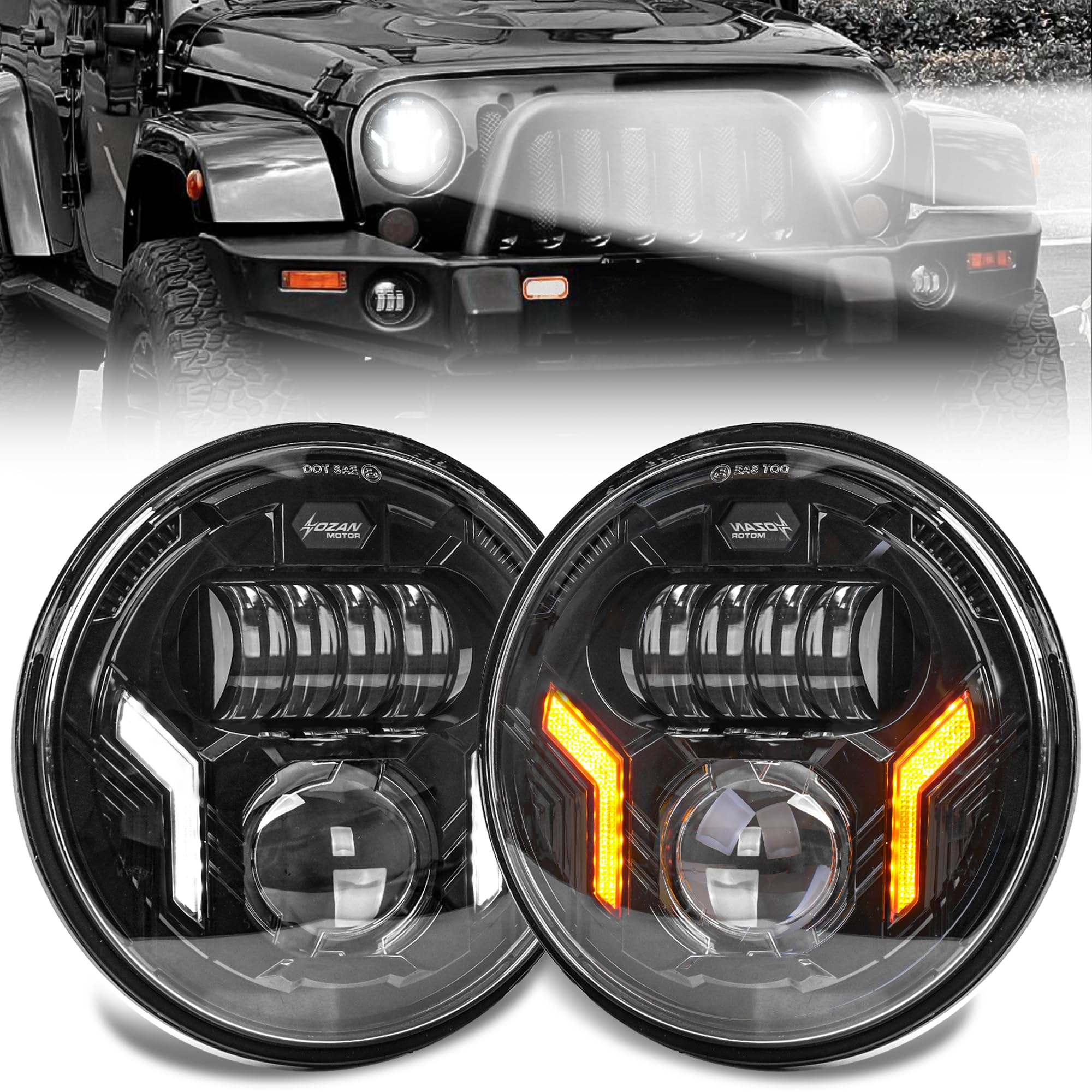 Amazon | Vancroserラングラー 7 インチ LED 丸目ヘッドライト