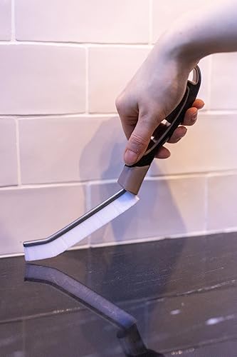 Miniatura 4 de Cepillo de limpieza de lechada (paquete de 2), cepillo de limpieza de hendiduras, mango antideslizante premium, limpiador de azulejos, cepillo de