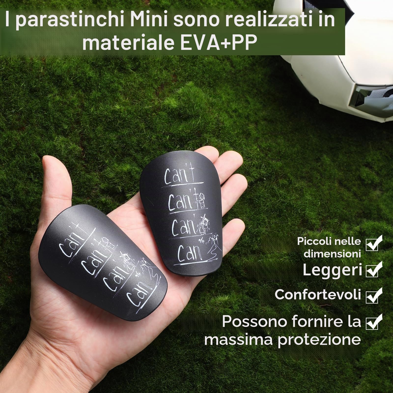 Tyqour Parastinchi da Calcio Mini - Protezione per Stinchi per Bambini, Ragazzi e Ragazze